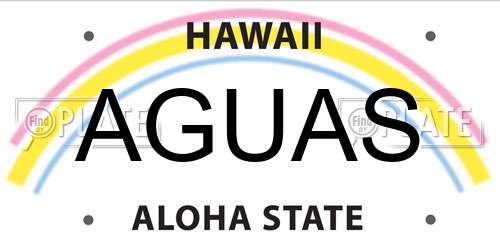 AGUAS Hawaii License Plate