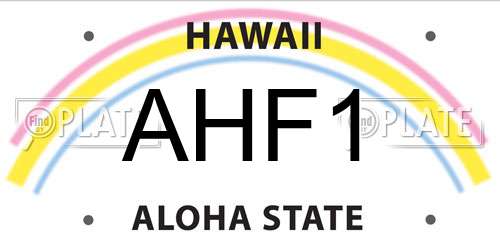 AHF1 Hawaii License Plate
