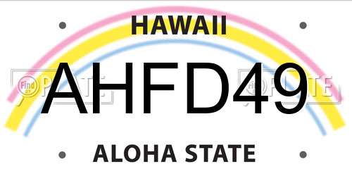 AHFD49 Hawaii License Plate