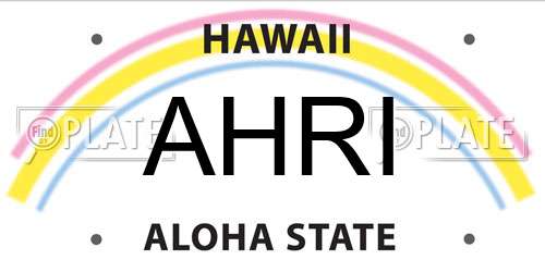 AHRI Hawaii License Plate