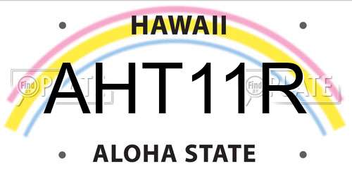AHT11R Hawaii License Plate
