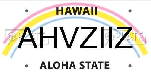 AHVZIIZ Hawaii License Plate