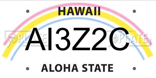 AI3Z2C Hawaii License Plate