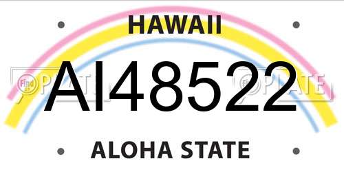 AI48522 Hawaii License Plate