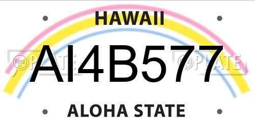 AI4B577 Hawaii License Plate