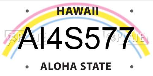 AI4S577 Hawaii License Plate