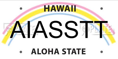 AIASSTT Hawaii License Plate
