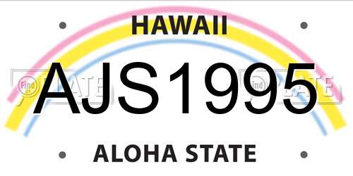 AJS1995 Hawaii License Plate
