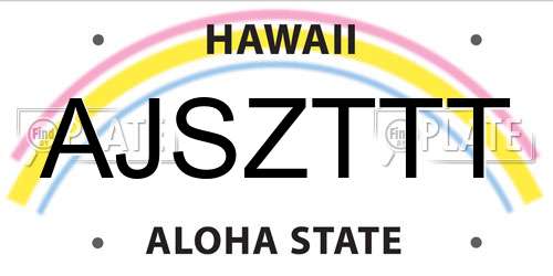 AJSZTTT Hawaii License Plate