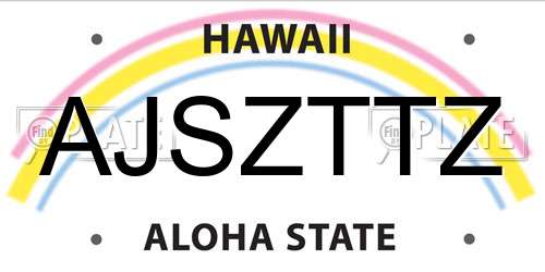 AJSZTTZ Hawaii License Plate