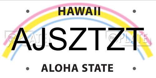 AJSZTZT Hawaii License Plate