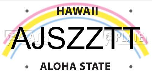 AJSZZTT Hawaii License Plate