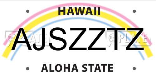AJSZZTZ Hawaii License Plate