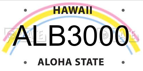 ALB3000 Hawaii License Plate