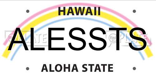 ALESSTS Hawaii License Plate