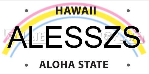 ALESSZS Hawaii License Plate