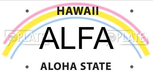 ALFA Hawaii License Plate