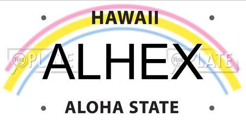 ALHEX Hawaii License Plate