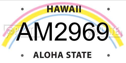 AM2969 Hawaii License Plate