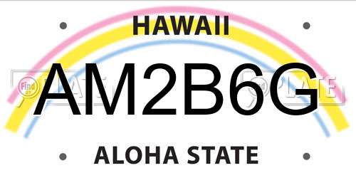 AM2B6G Hawaii License Plate