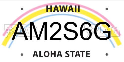 AM2S6G Hawaii License Plate
