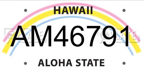 AM46791 Hawaii License Plate