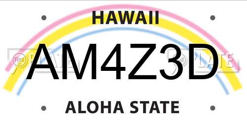 AM4Z3D Hawaii License Plate