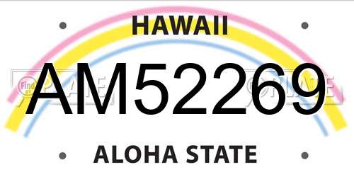 AM52269 Hawaii License Plate