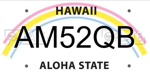 AM52QB Hawaii License Plate