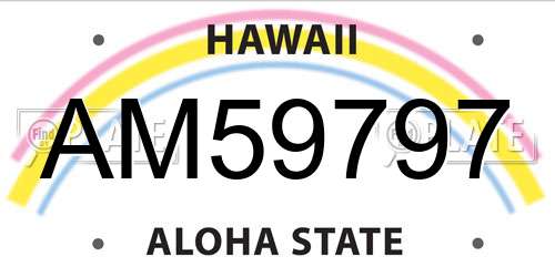 AM59797 Hawaii License Plate