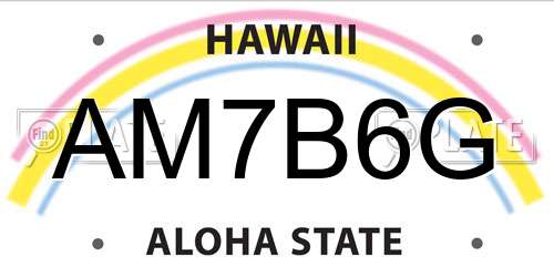AM7B6G Hawaii License Plate
