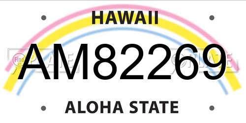 AM82269 Hawaii License Plate
