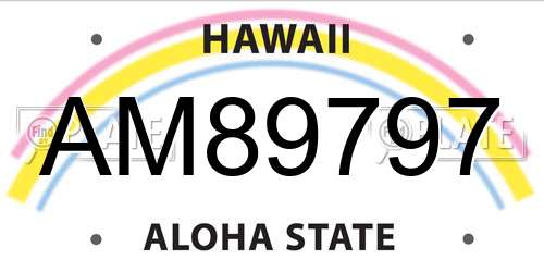 AM89797 Hawaii License Plate