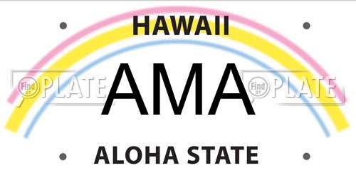 AMA Hawaii License Plate
