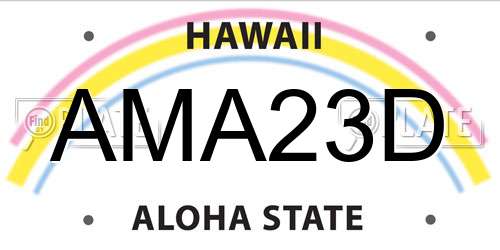 AMA23D Hawaii License Plate