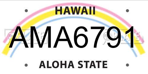 AMA6791 Hawaii License Plate