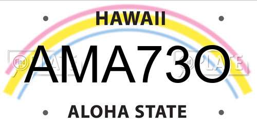 AMA73O Hawaii License Plate