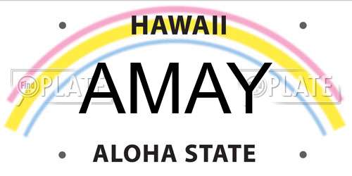 AMAY Hawaii License Plate