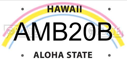 AMB20B Hawaii License Plate