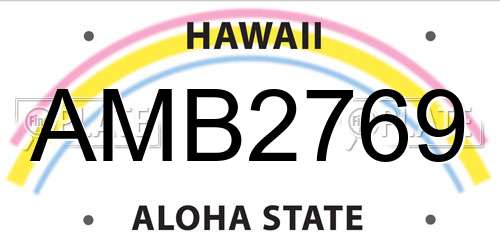 AMB2769 Hawaii License Plate