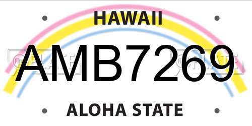 AMB7269 Hawaii License Plate