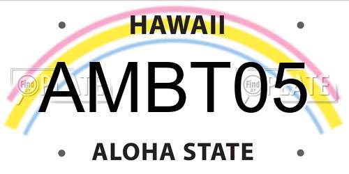 AMBT05 Hawaii License Plate