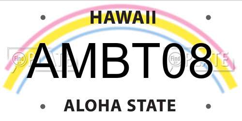 AMBT08 Hawaii License Plate