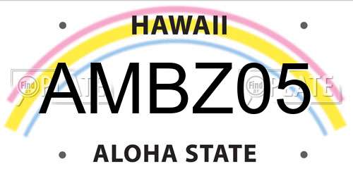 AMBZ05 Hawaii License Plate