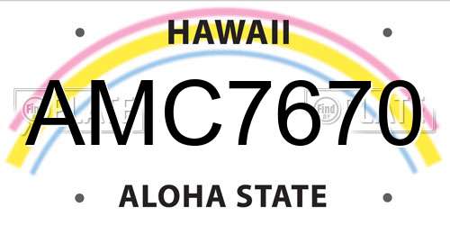 AMC7670 Hawaii License Plate