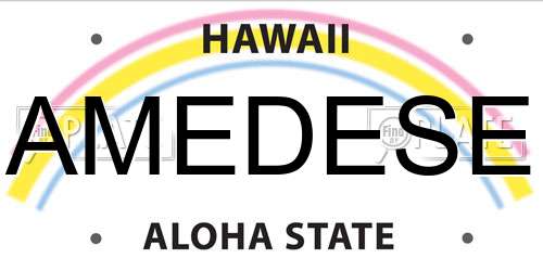 AMEDESE Hawaii License Plate