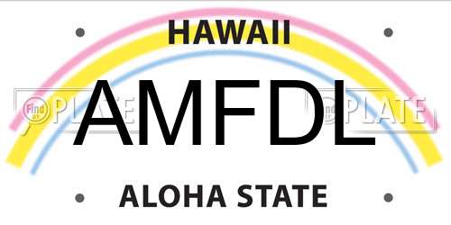 AMFDL Hawaii License Plate