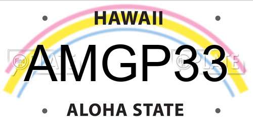 AMGP33 Hawaii License Plate