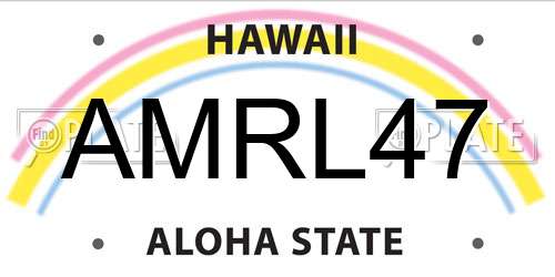 AMRL47 Hawaii License Plate