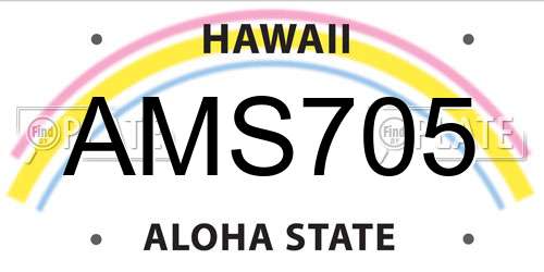AMS705 Hawaii License Plate